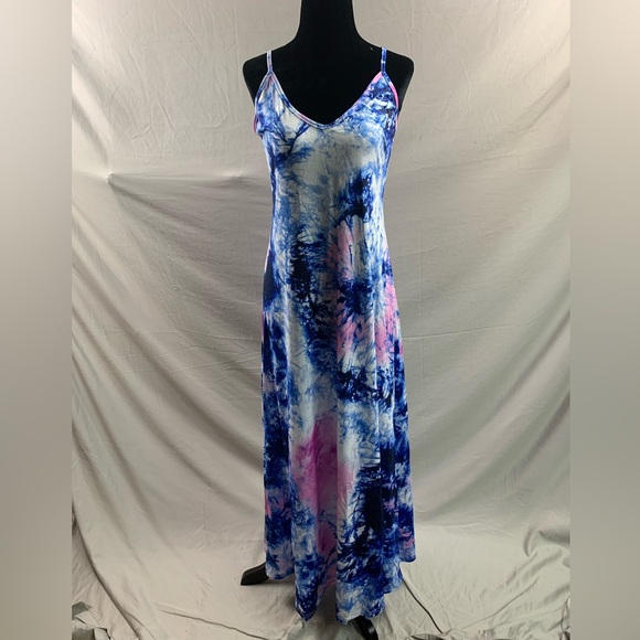Blue Boho Tie Dye Cami Dress - Picture 7 of 7